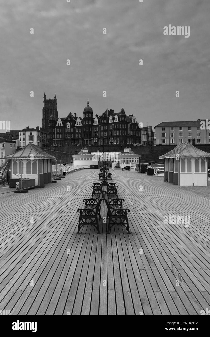 The promenade and Pavilion Theatre Pier at Cromer town, North Norfolk