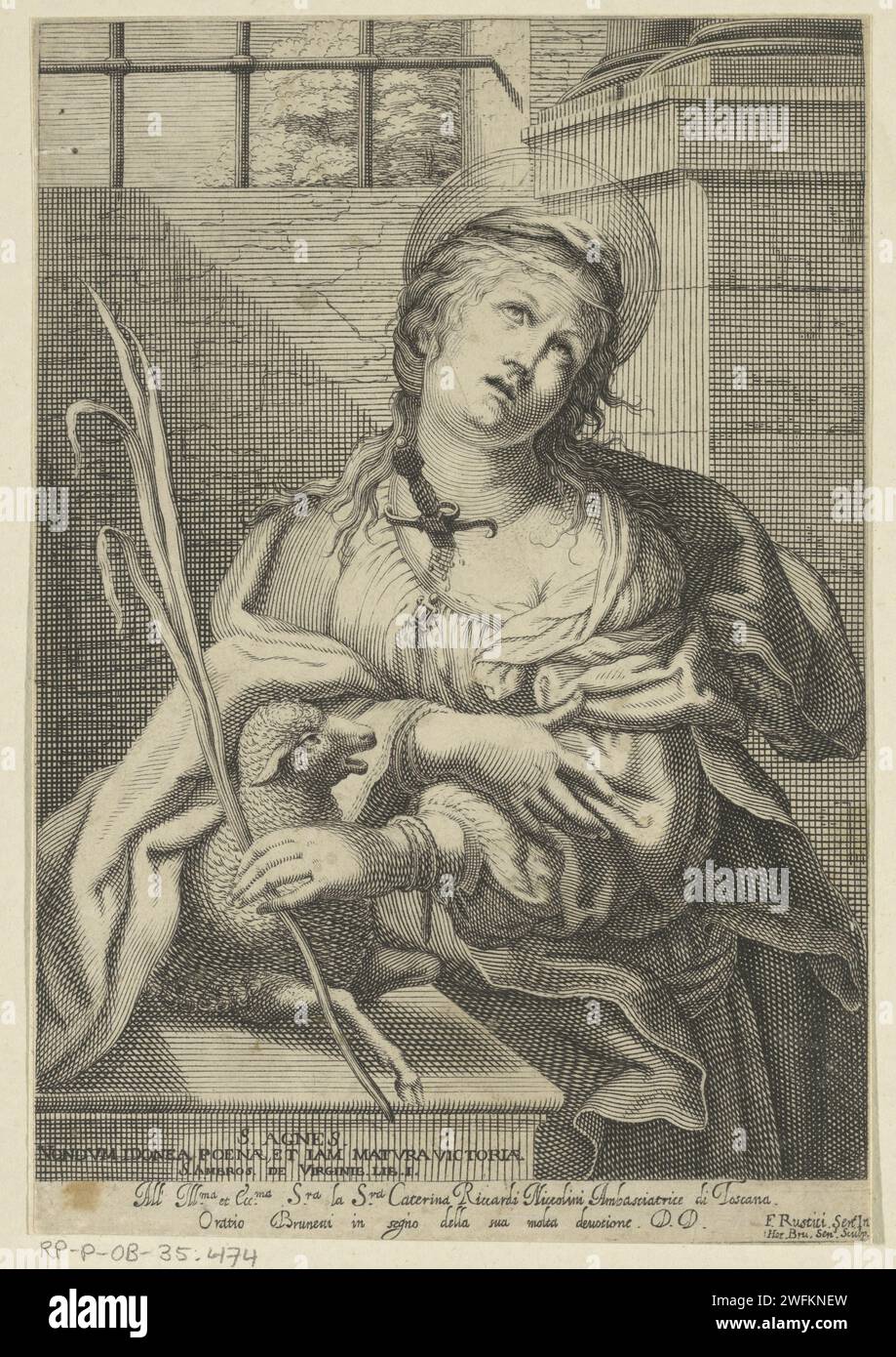 Heilige Agnes, Orazio Brunetti, After Francesco Rustici, 1640 - 1740 ...