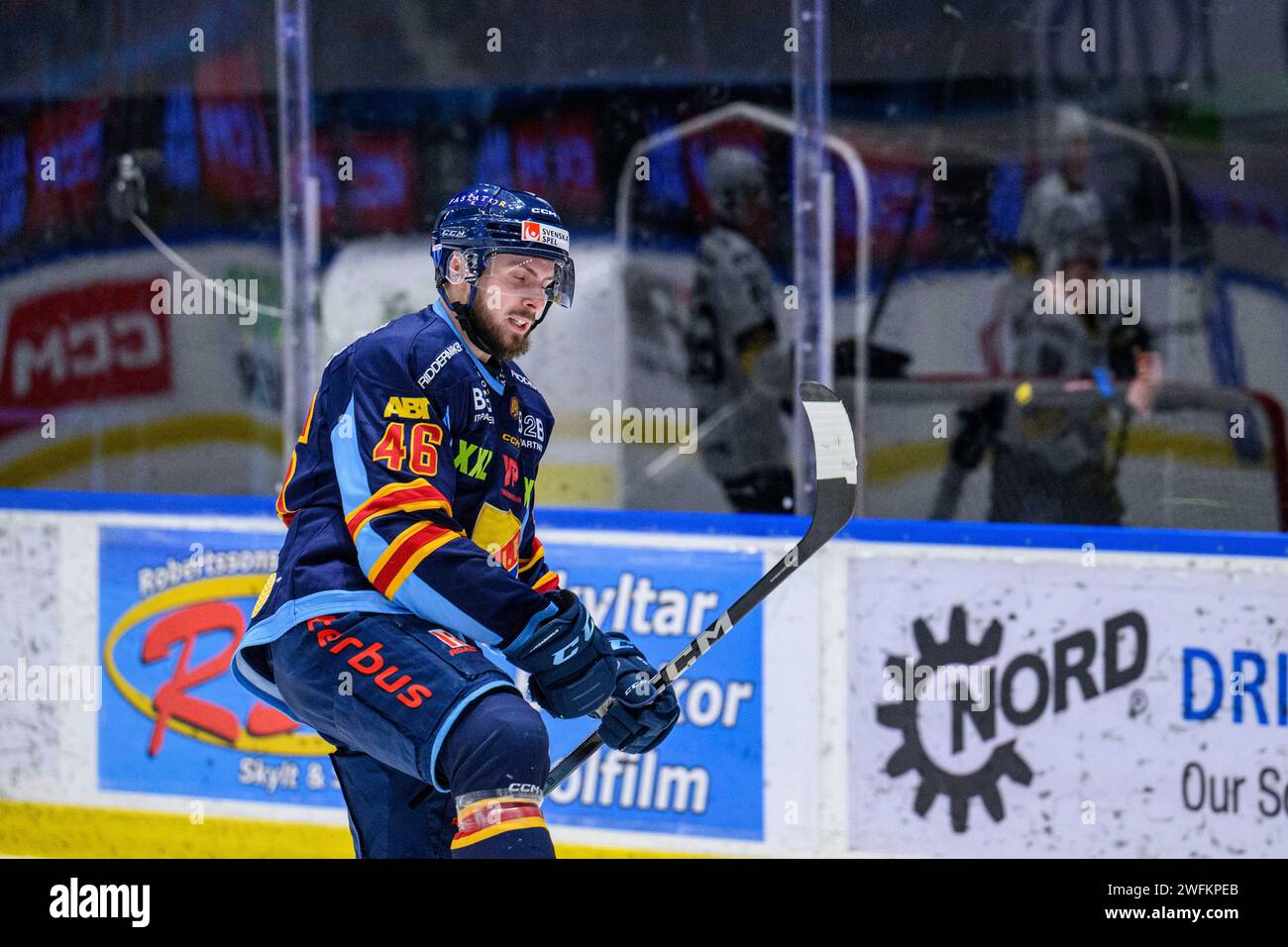 STOCKHOLM 2024-01-31 Djurgårdens Albin Grewe jublar efter att ha gjort ...