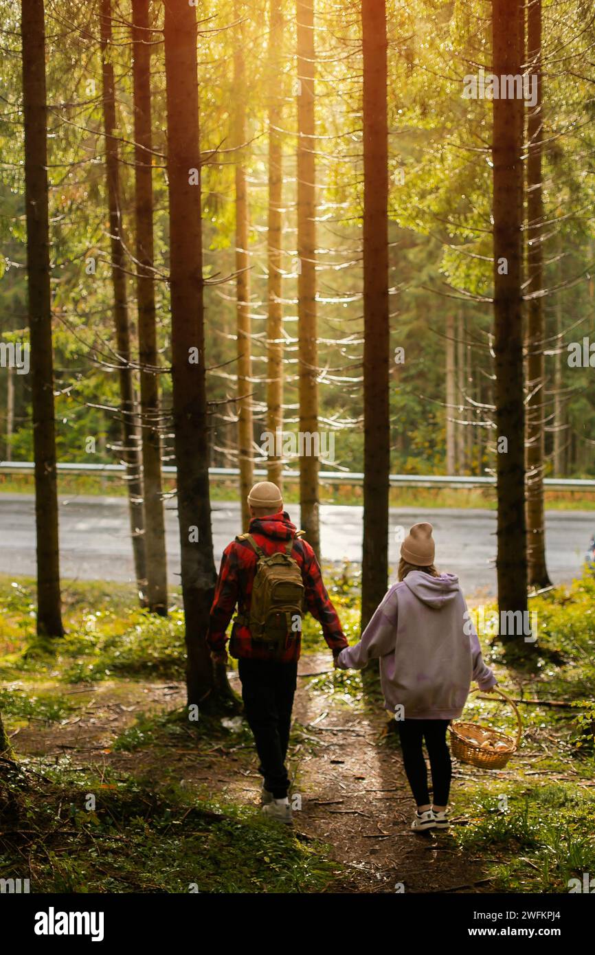 Man woman female couple walking hiking hi-res stock photography and ...