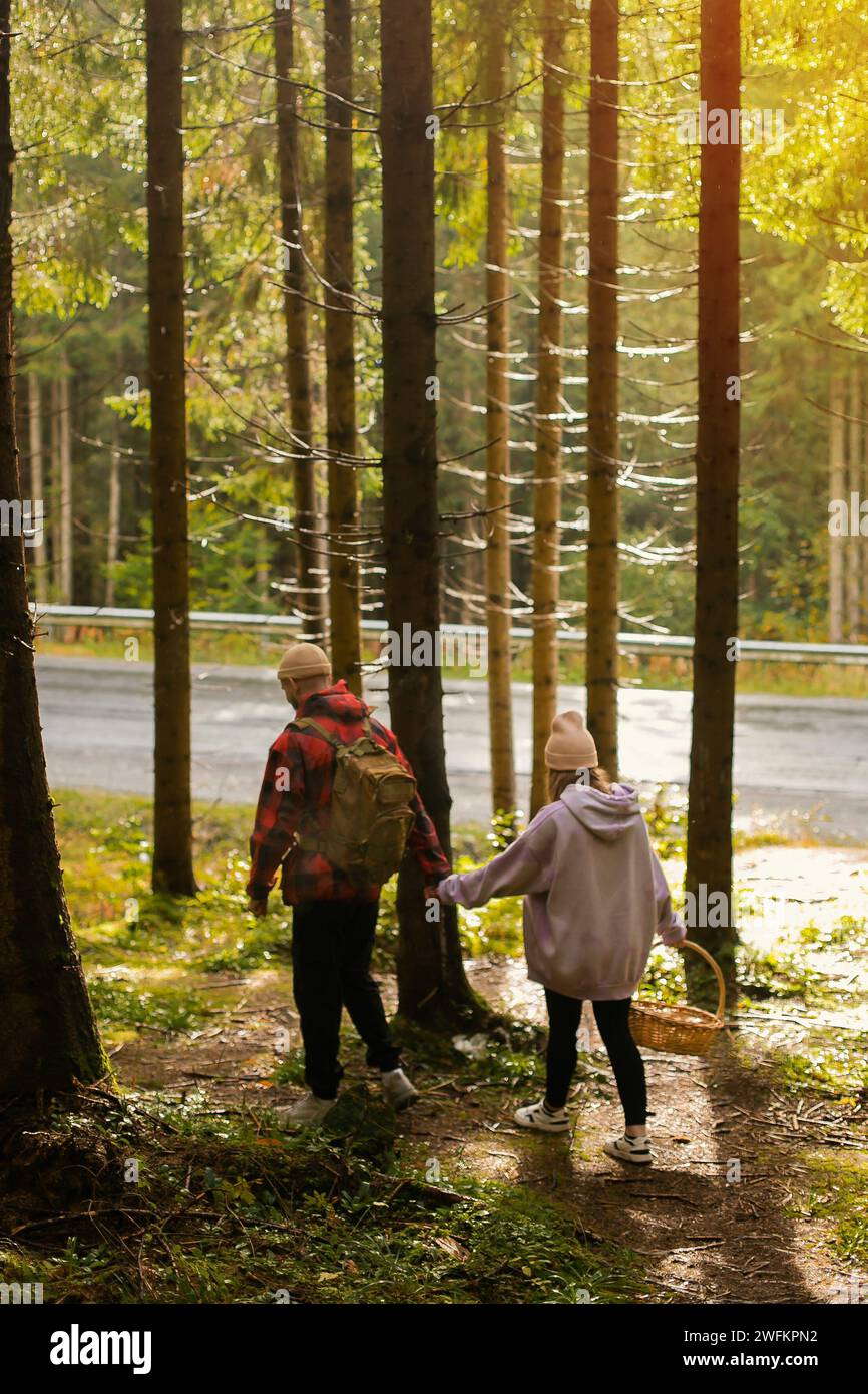 Man woman female couple walking hiking hi-res stock photography and ...