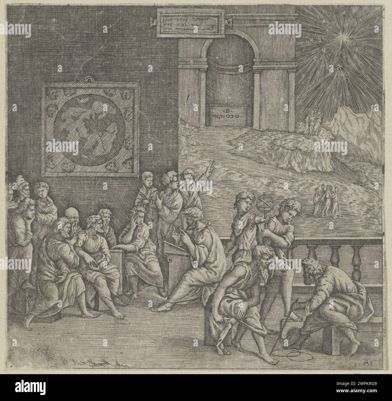School Van Een Philosof, Giovanni Jacopo Caraglio (attribute to), 1515 ...