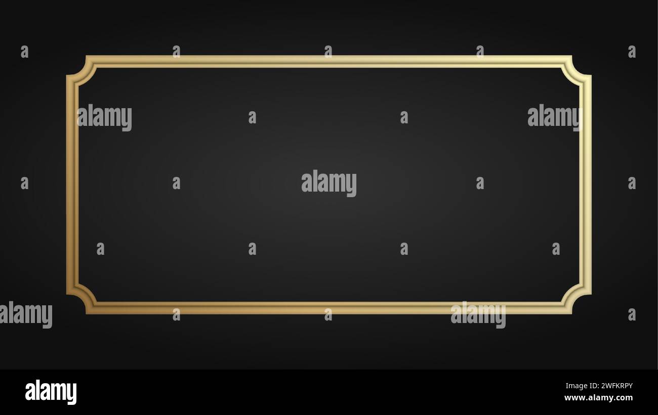 Stories Vector Advertising Template. Classic Golden Frame Promo with ...