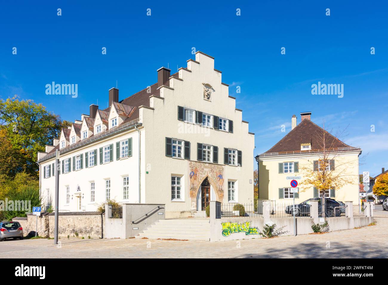 Murnau am Staffelsee: historical post office in Oberbayern, Pfaffenwinkel, Upper Bavaria, Bayern, Bavaria, Germany Stock Photo