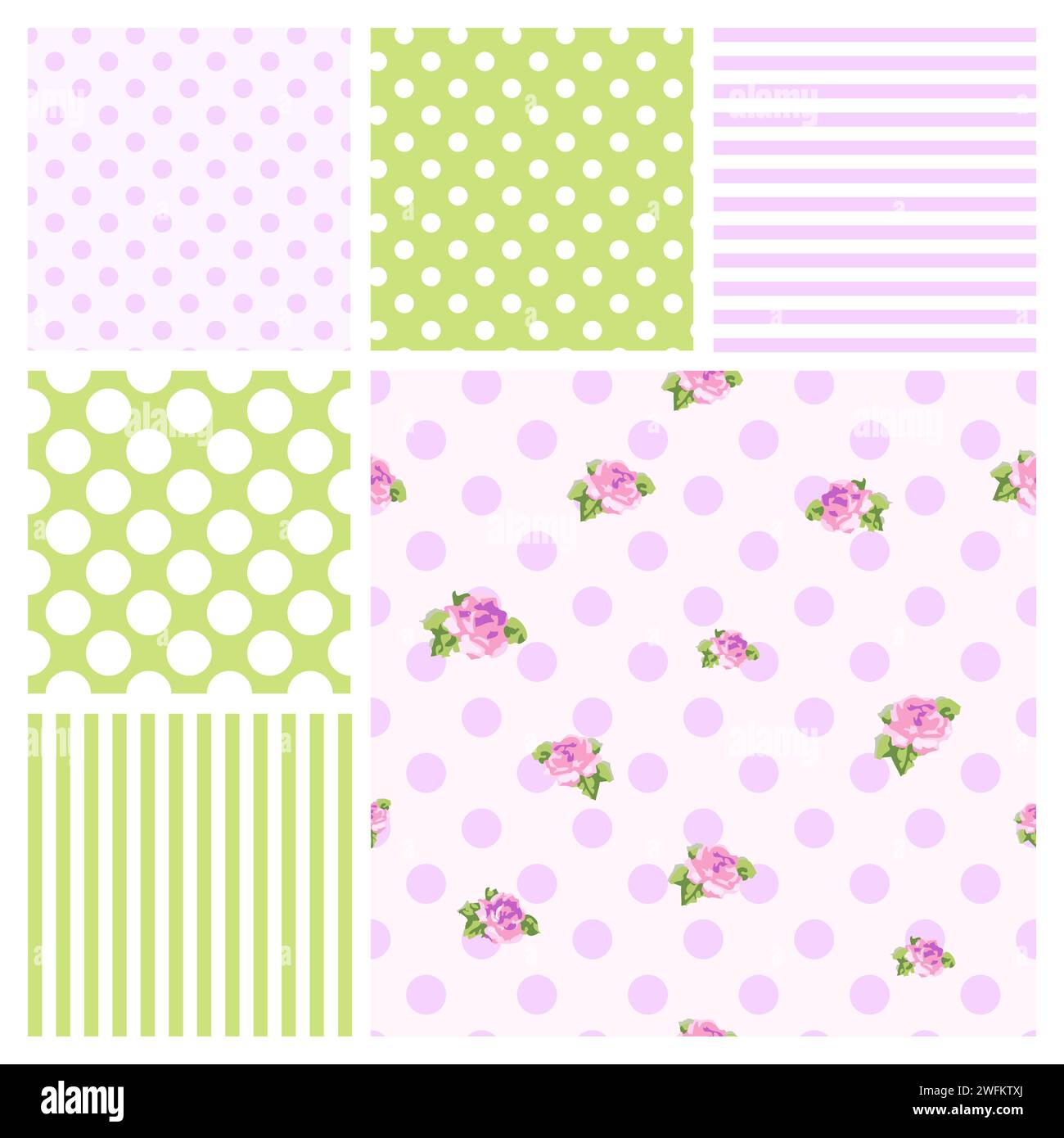 Set of cute Easter, birthday celebration patterns Stock Vector