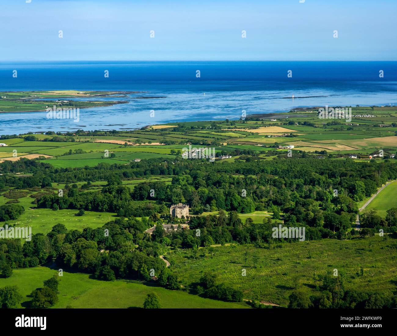 Aerial photograph of Castle Ward, County Down, Northern Ireland Stock Photo