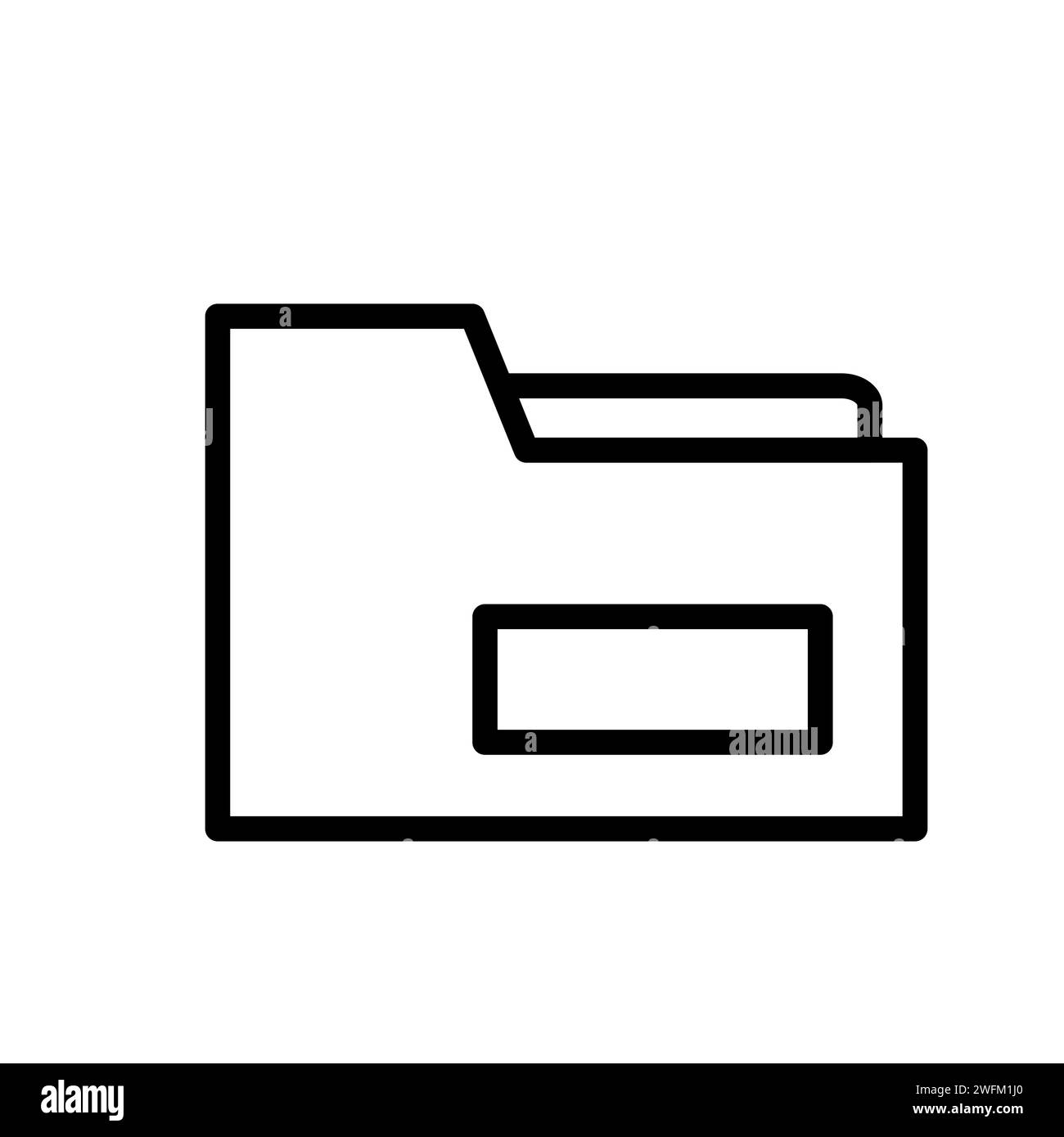Vector black line icon business folder isolated on white background ...