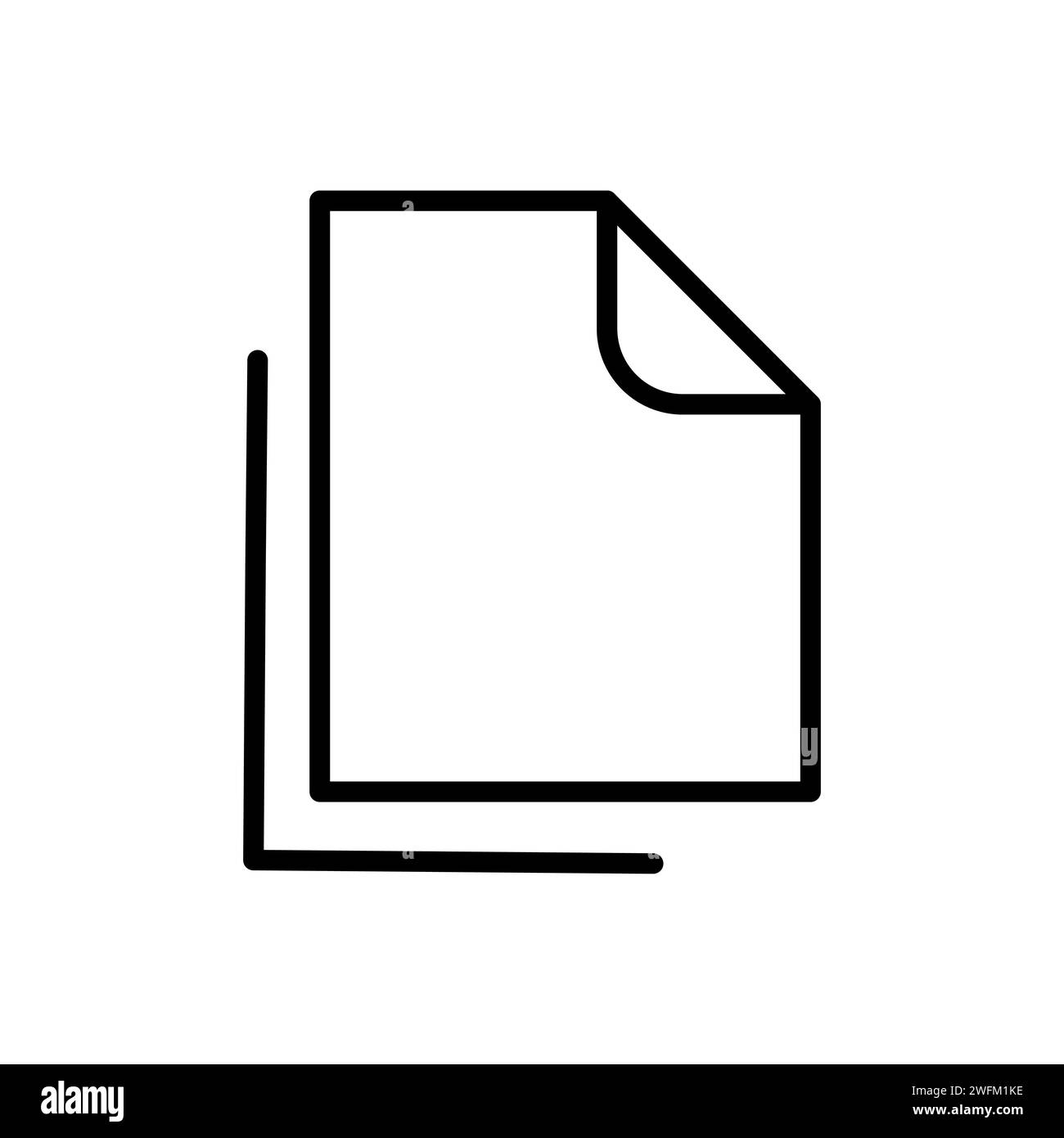 Vector black line icon copy data isolated on white background Stock Vector