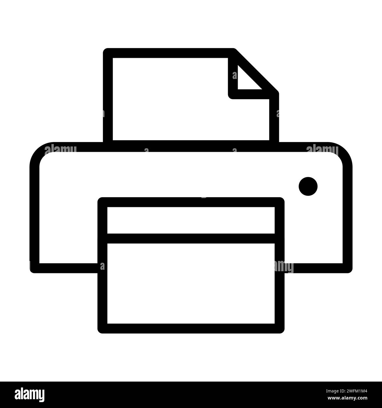 Vector black line icon office printer isolated on white background ...