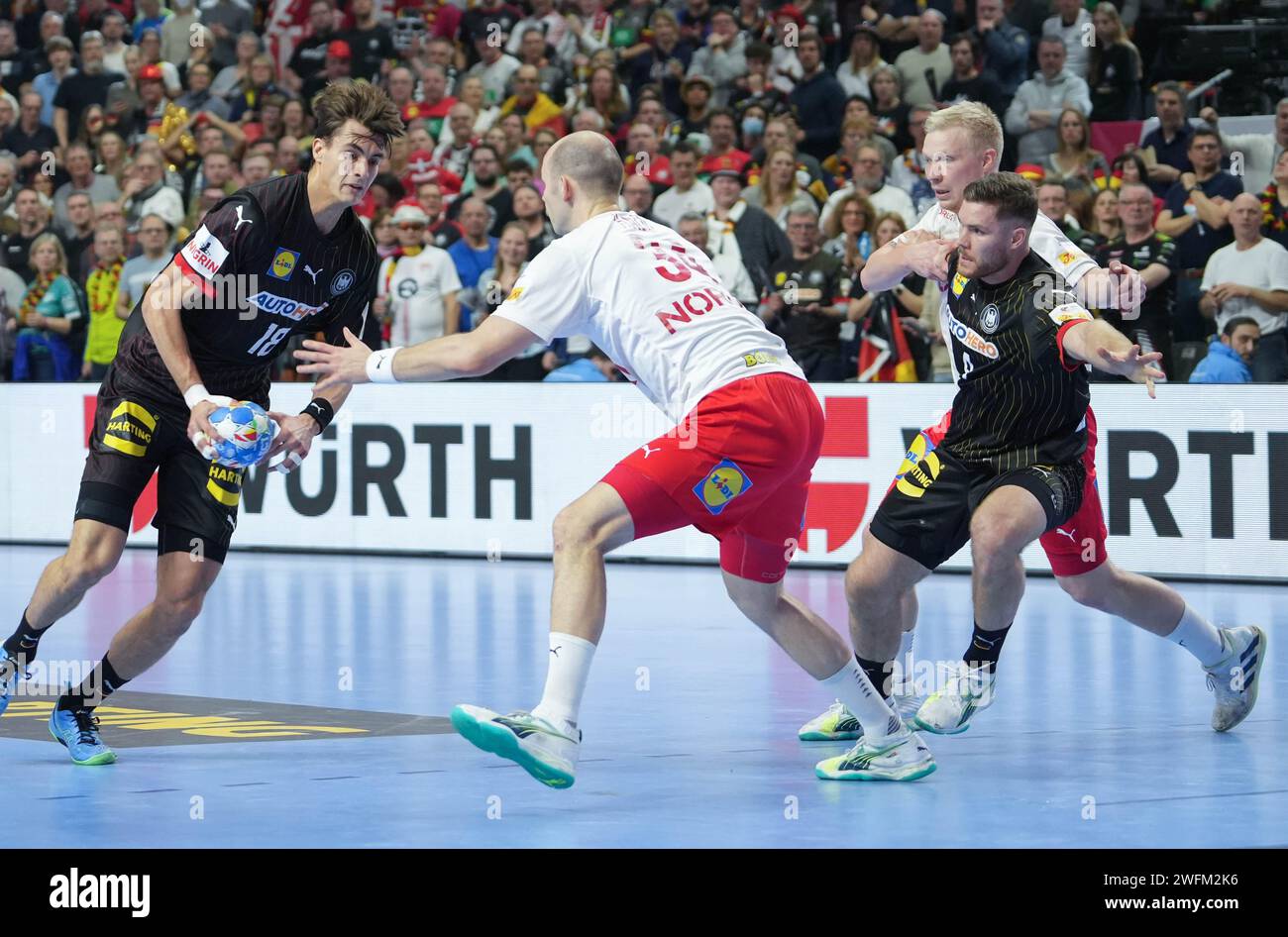 during the Men's EHF Euro 2024, Semi Finals handball match between ...