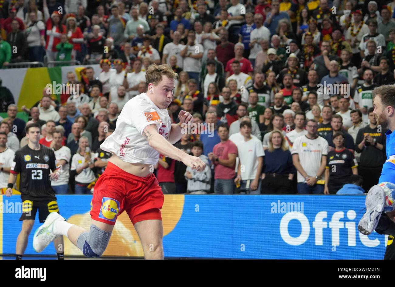 during the Men's EHF Euro 2024, Semi Finals handball match between ...