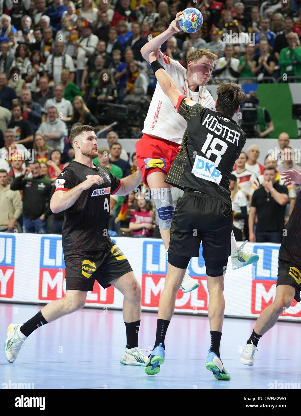 during the Men's EHF Euro 2024, Semi Finals handball match between ...