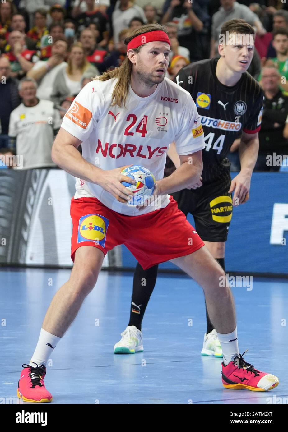 during the Men's EHF Euro 2024, Semi Finals handball match between ...