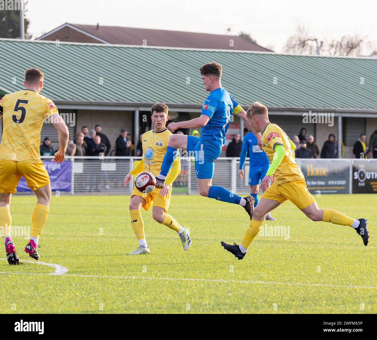 Basford United FC hosted Warrington Rylands in the NPL Premier League 2024 Stock Photo