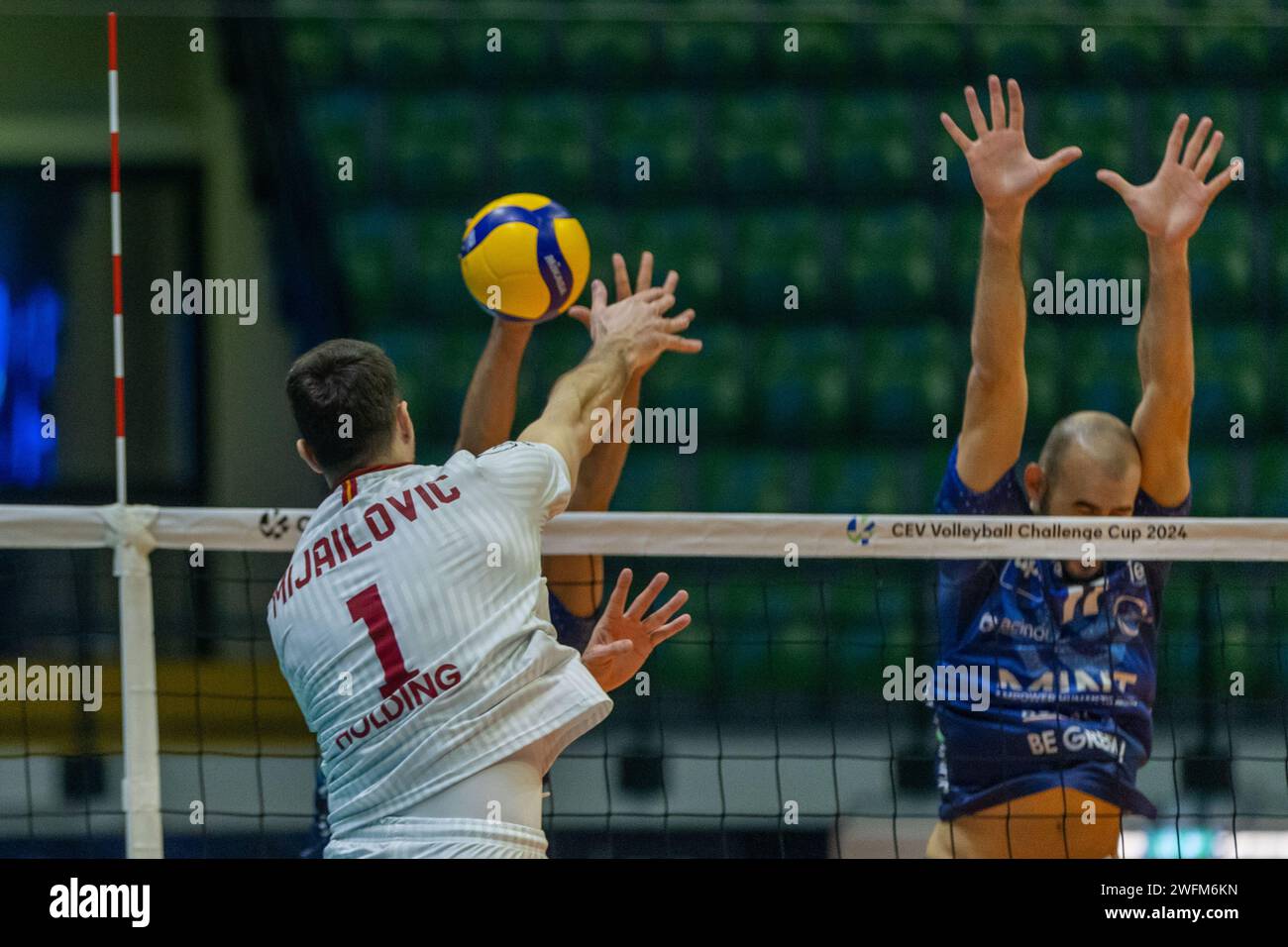 Monza, Italy. 31st Jan, 2024. Spike of Nikola Mijailovic (Galatasaray