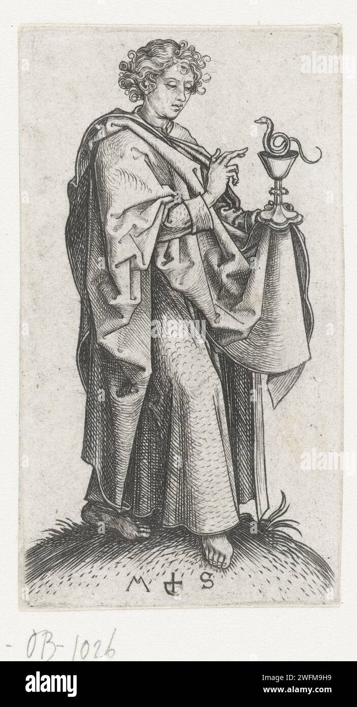 Apostle Johannes, Martin Schongauer, c. 1470 1491 print The apostle