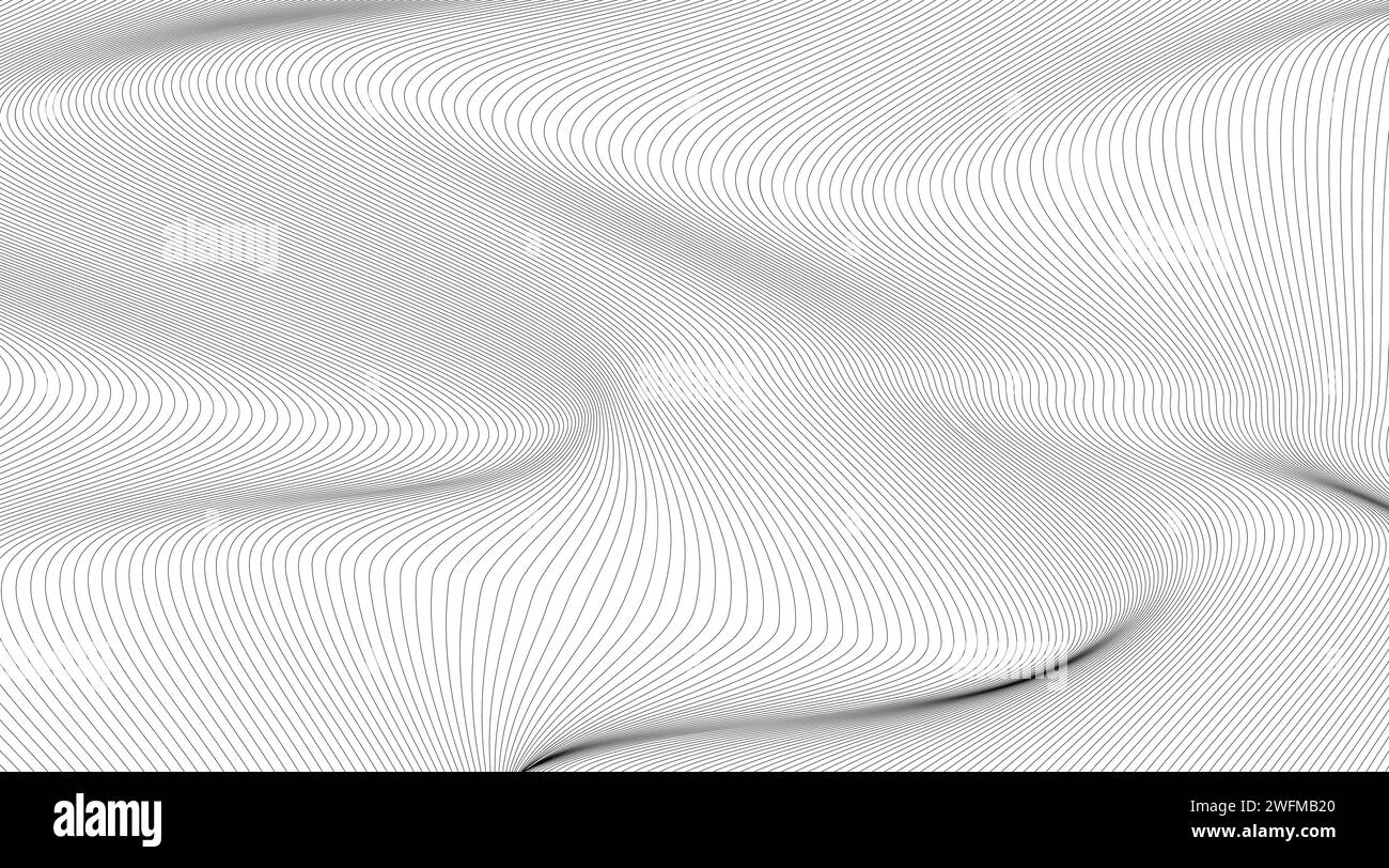 abstract black and white vector wave background Stock Vector Image ...