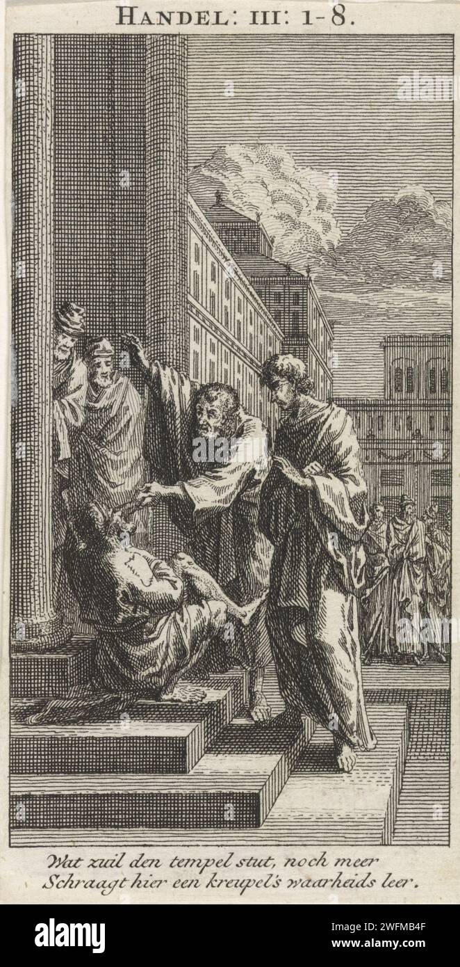 Petrus and Johannes heal a paralyzed man at the Temple Gate, Anonymous ...
