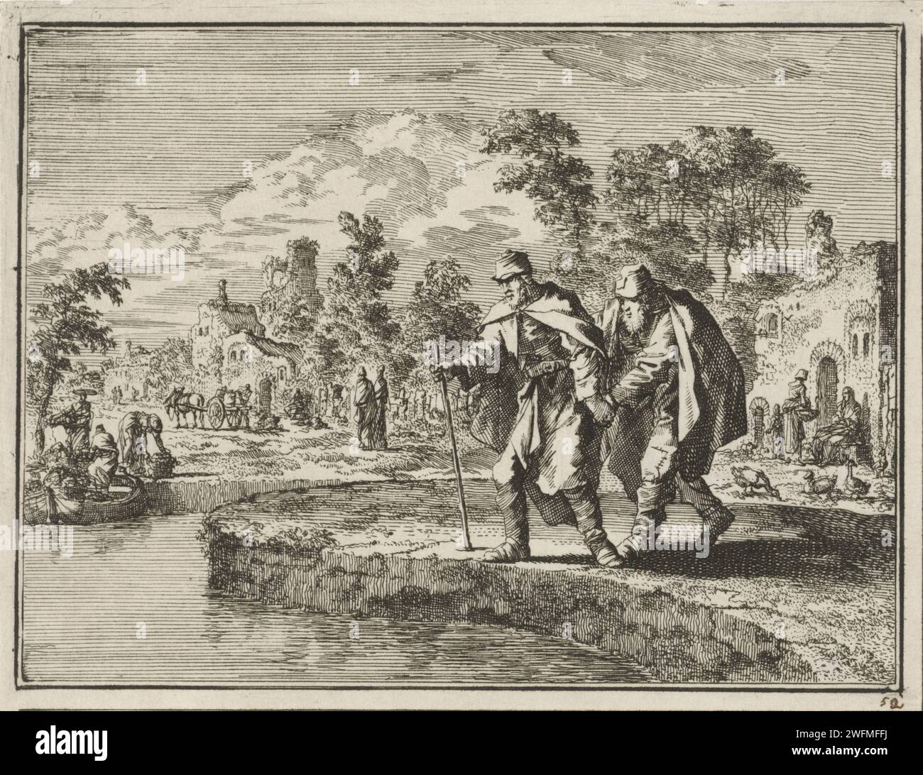 De Blinde leads De Blinde, Jan Luyken, 1712 print Amsterdam paper ...