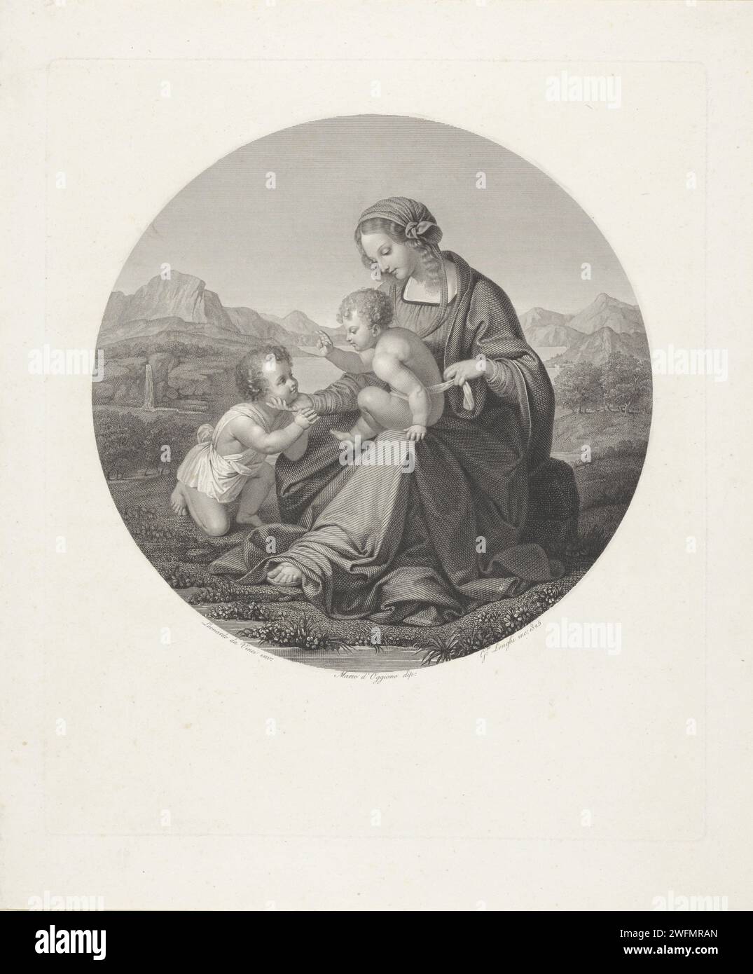 Maria Met Kind En de Jonge Johannes de Ovener, Giuseppe Longhi, After ...