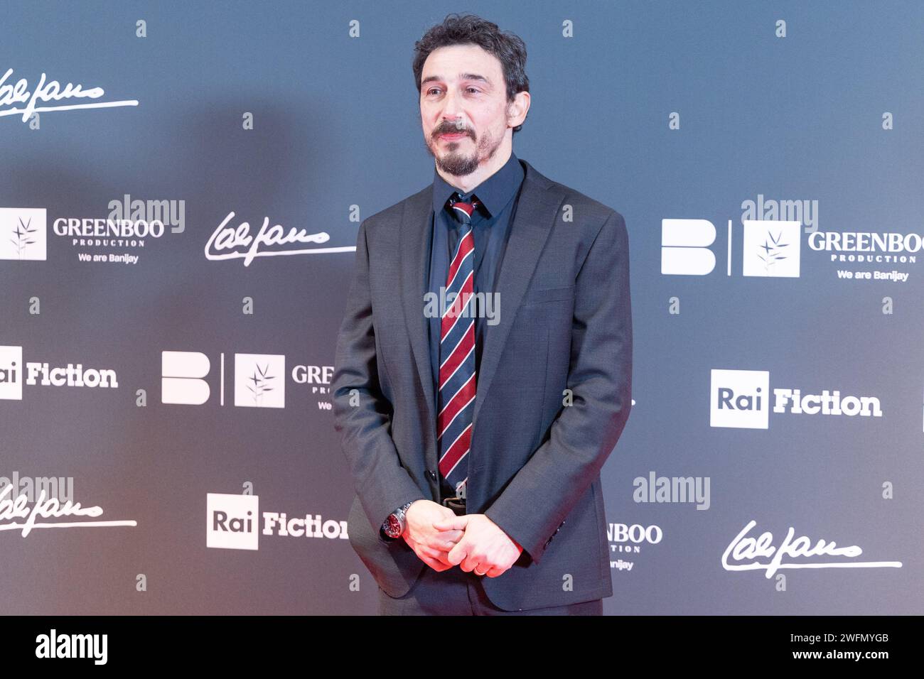 January 31, 2024, Rome, Italy: Director Alessandro Angelini attends the red carpet of the premiere of the film 'Califano' at The Space Cinema Moderno in Rome (Credit Image: © Matteo Nardone/Pacific Press via ZUMA Press Wire) EDITORIAL USAGE ONLY! Not for Commercial USAGE! Stock Photo