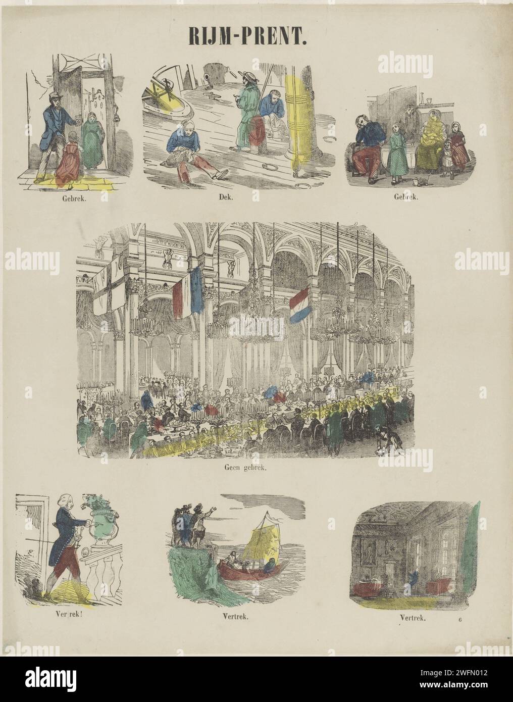 Rhyme print 1861 1929 print leaf with 7 performances of various