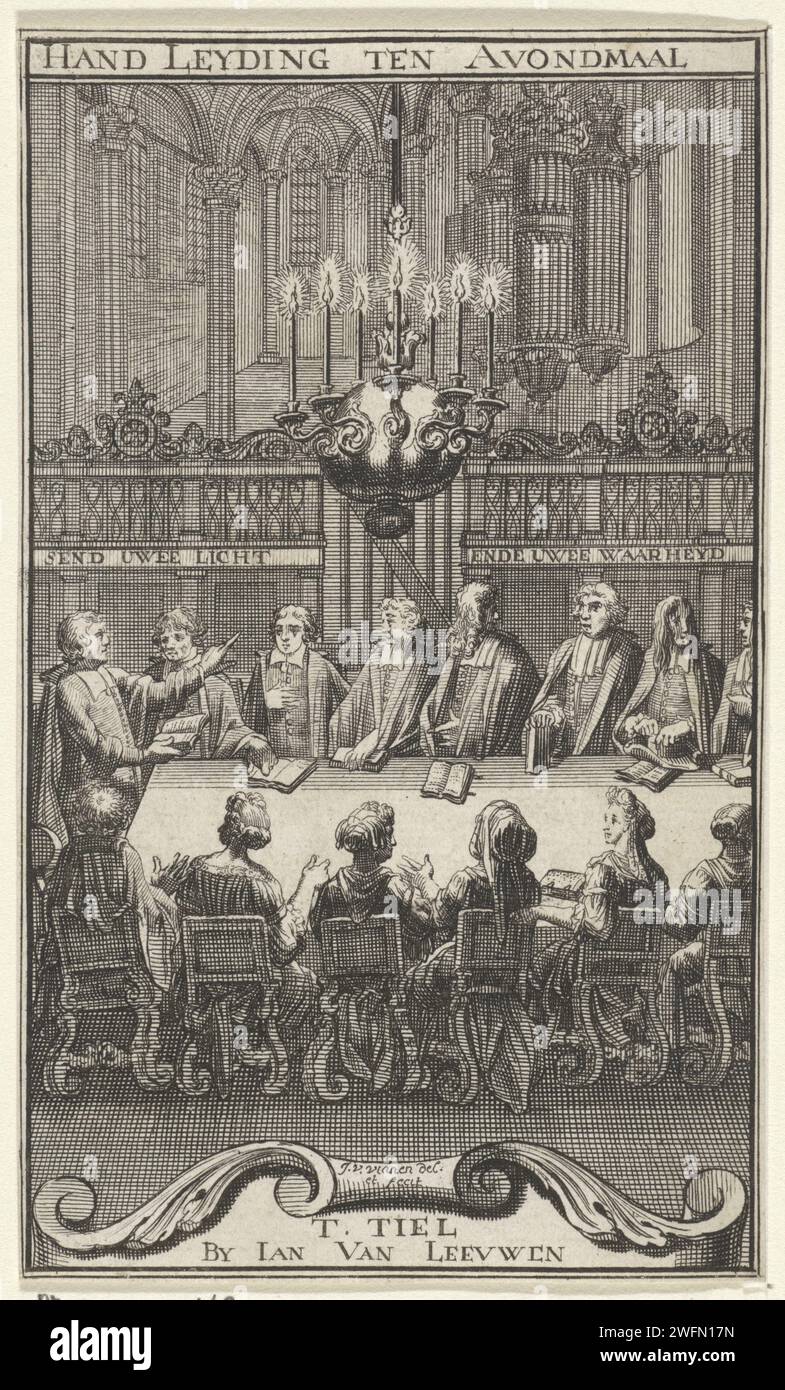Gentlemen and Ladies read the Bible in a church interior, Jan van ...