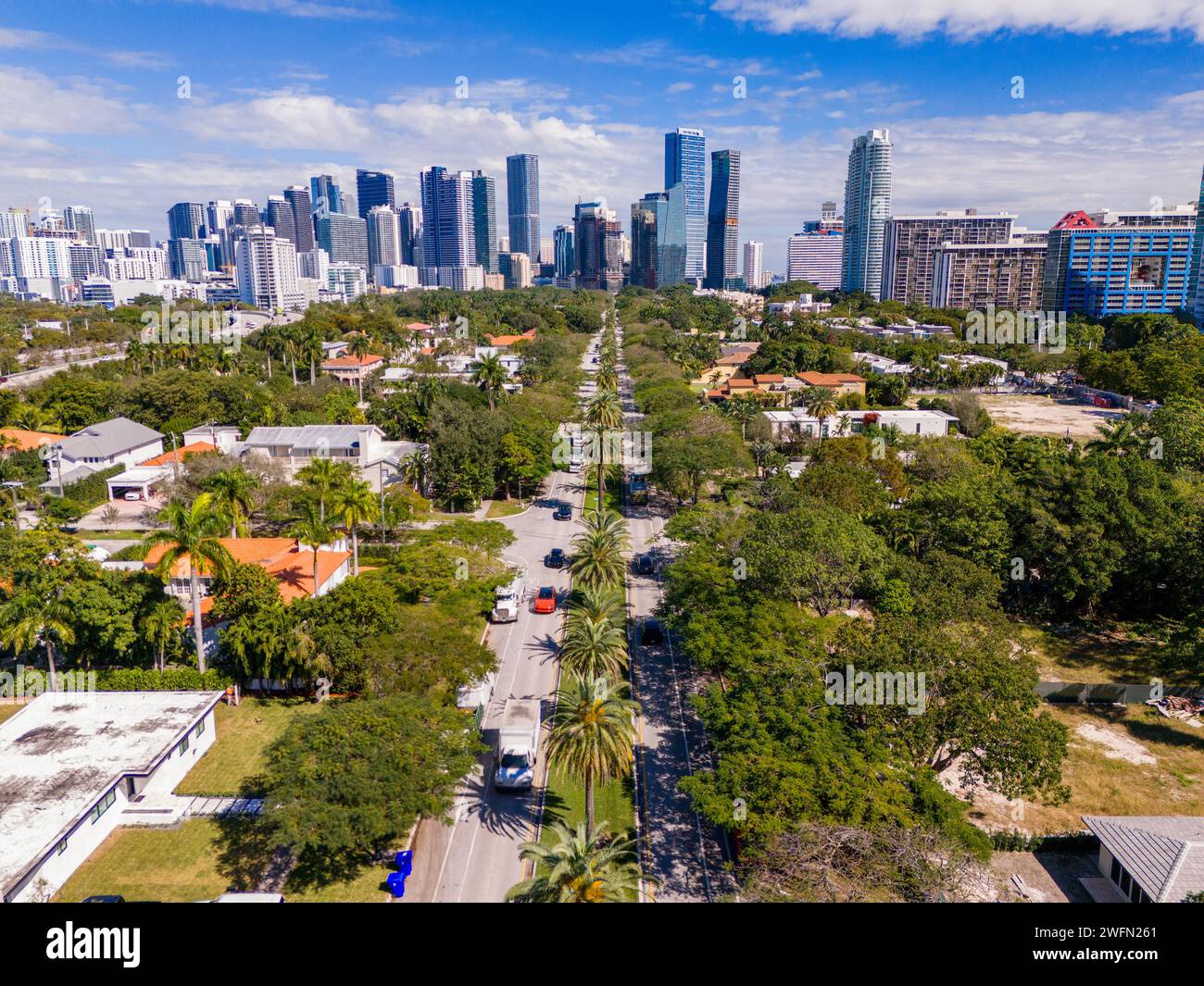 Aerial photo historic South Miami Avenue homes print Stock Photo Alamy