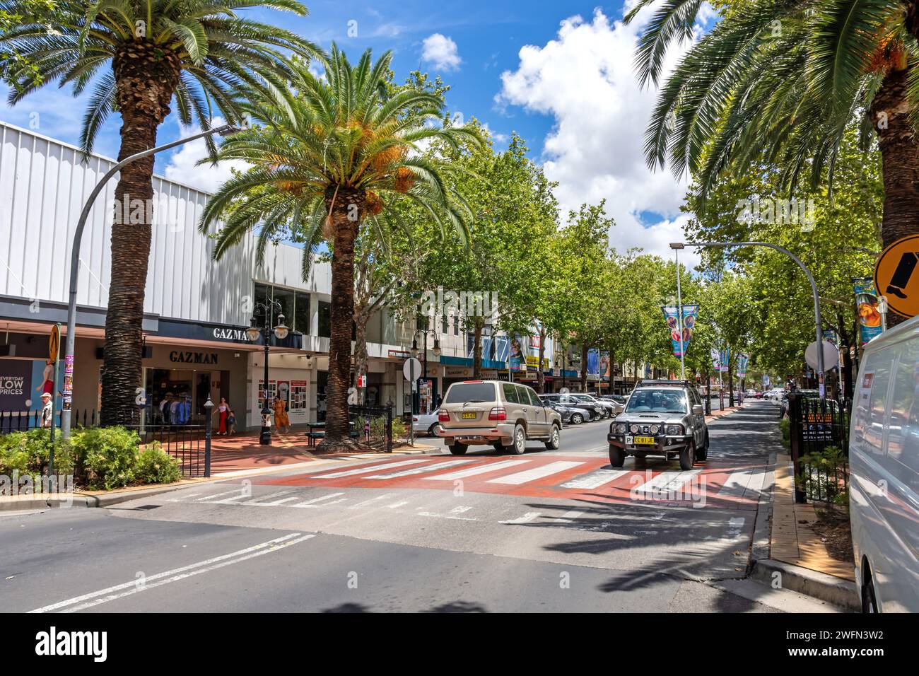 Peel Street Tamworth Australia in summer 2024. Stock Photo