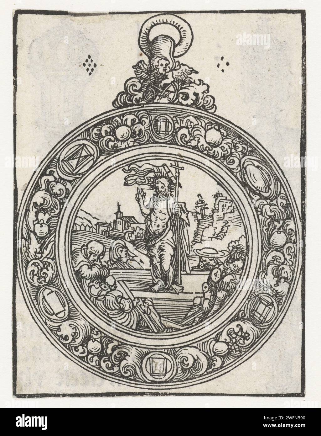 Relic holder in the form of medallion with the resurrection of Christ