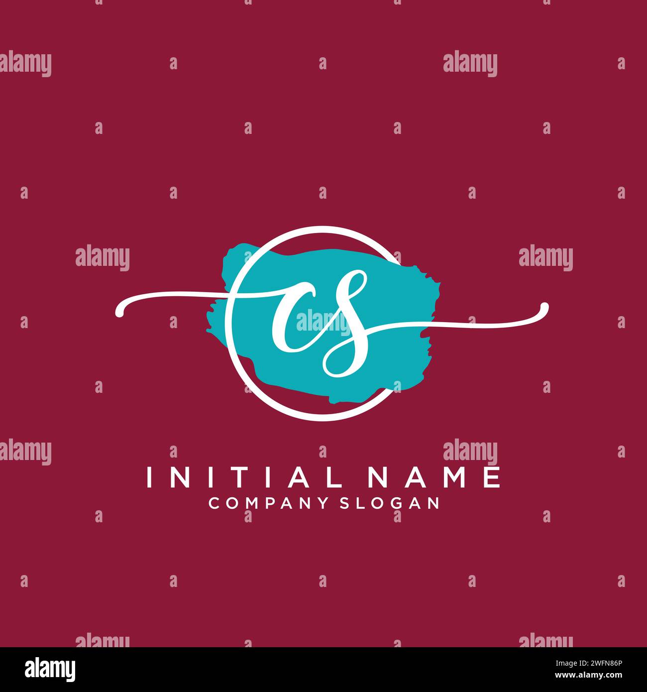 CS Initial handwriting logo with circle Stock Vector