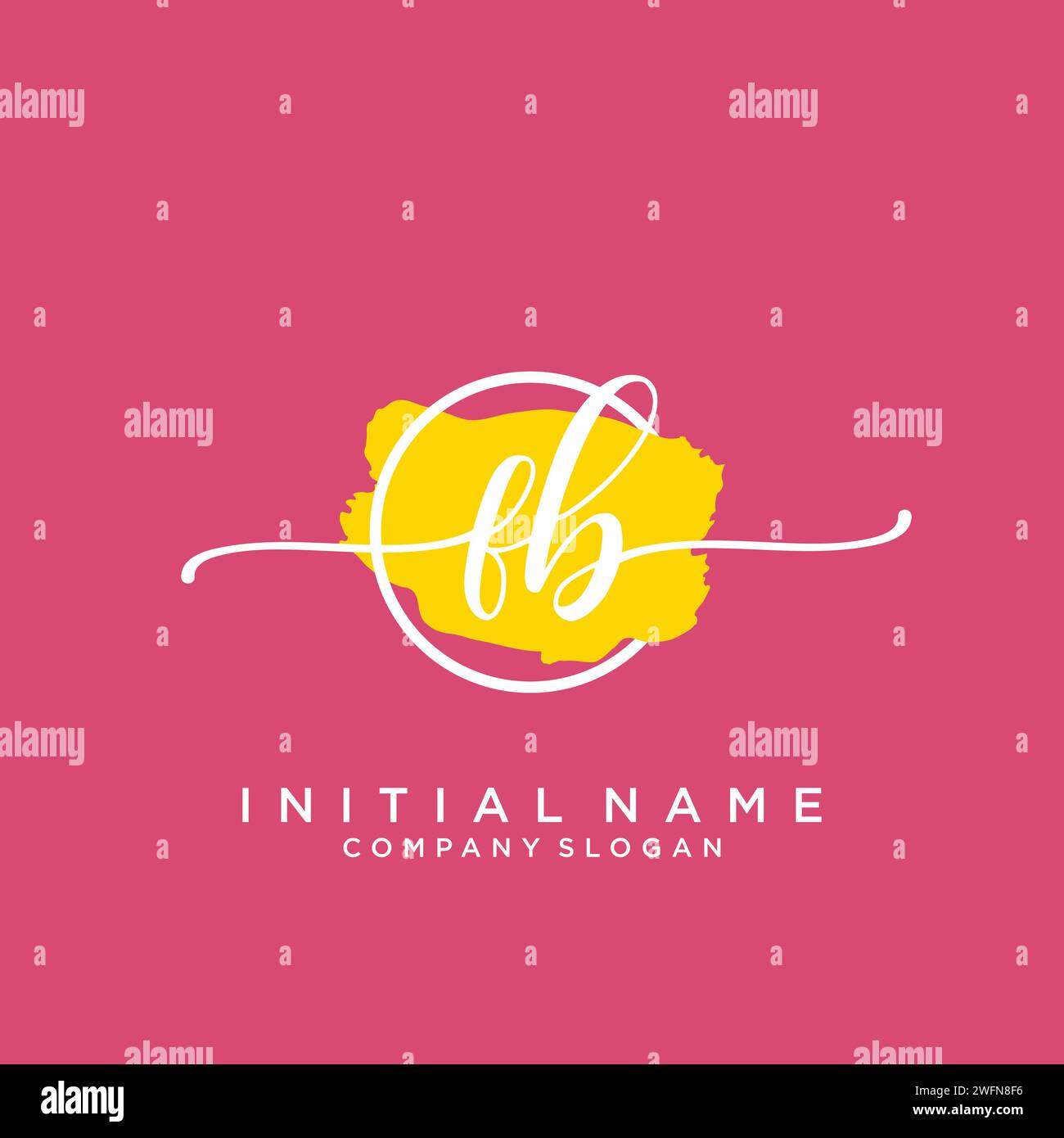 FB Initial handwriting logo with circle Stock Vector