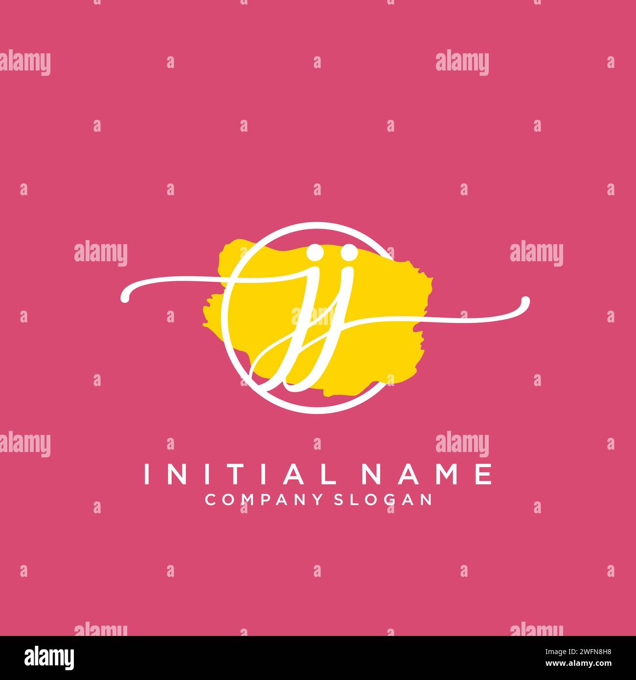 JJ Initial handwriting logo with circle Stock Vector
