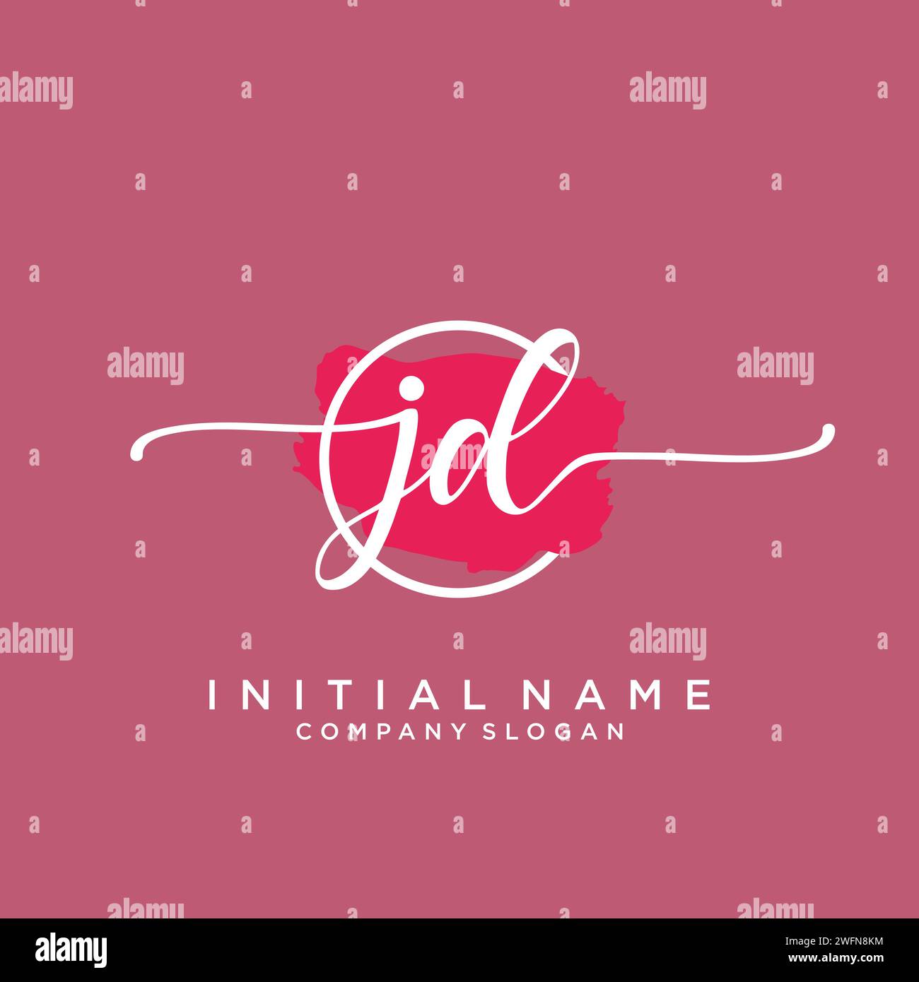 JD Initial handwriting logo with circle Stock Vector