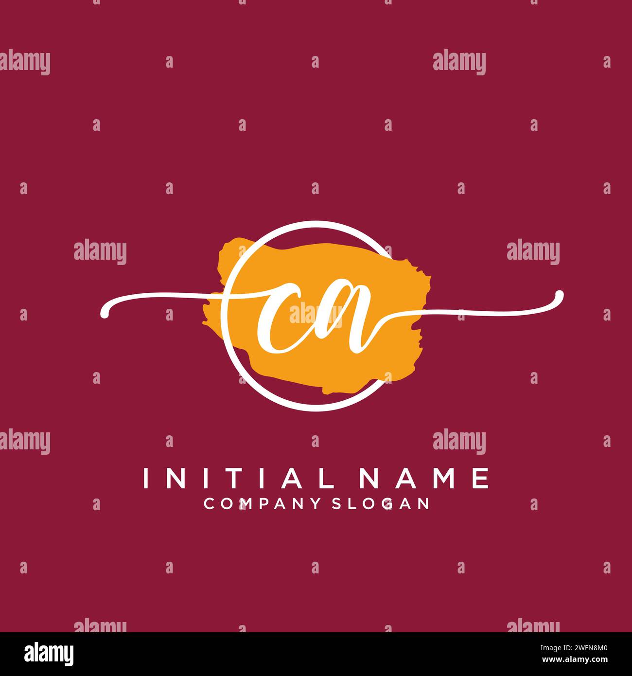 CA Initial handwriting logo with circle Stock Vector
