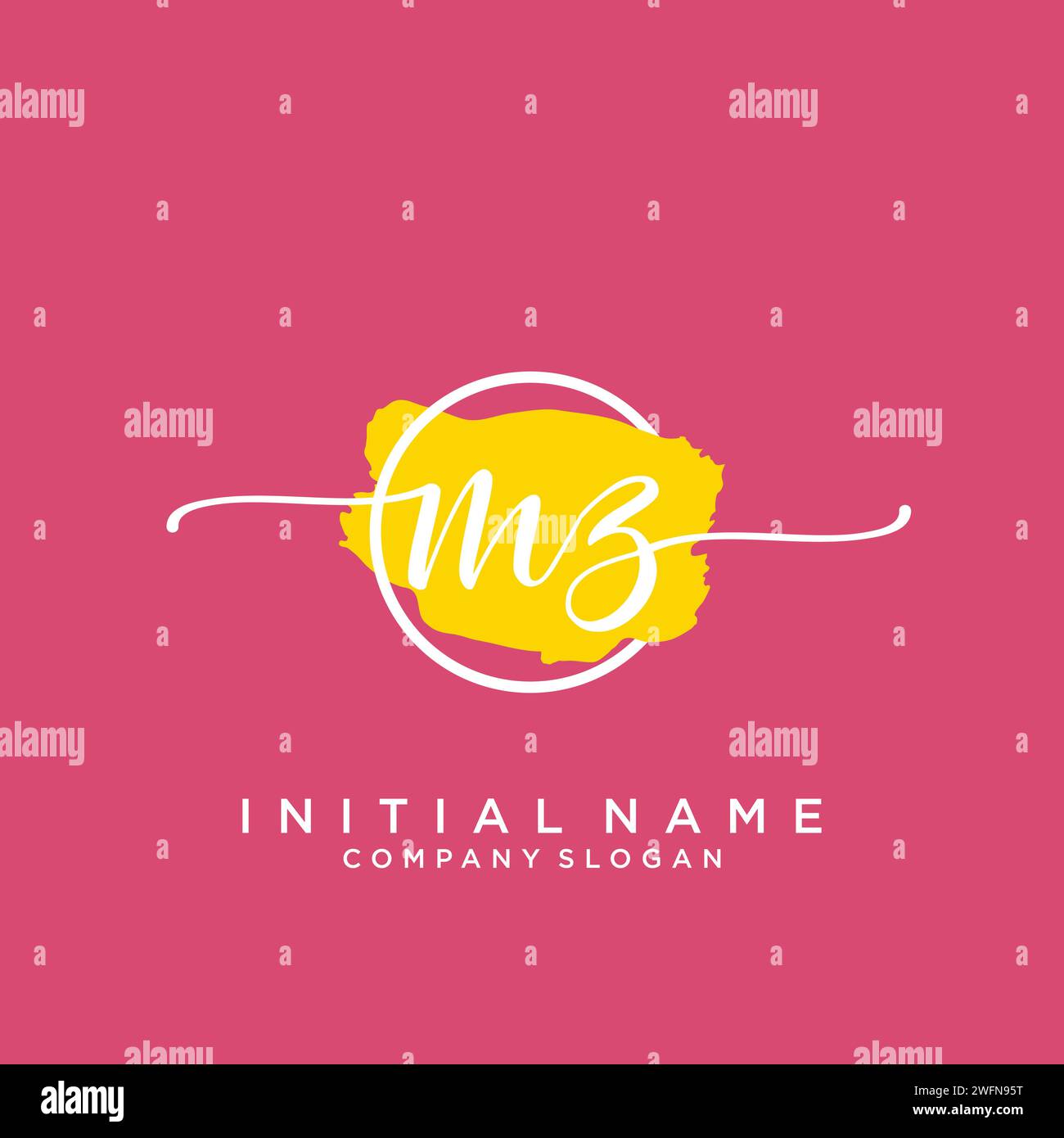 MZ Initial handwriting logo with circle Stock Vector Image & Art - Alamy
