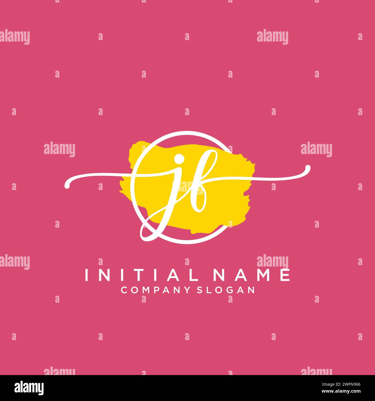 JF Initial handwriting logo with circle Stock Vector