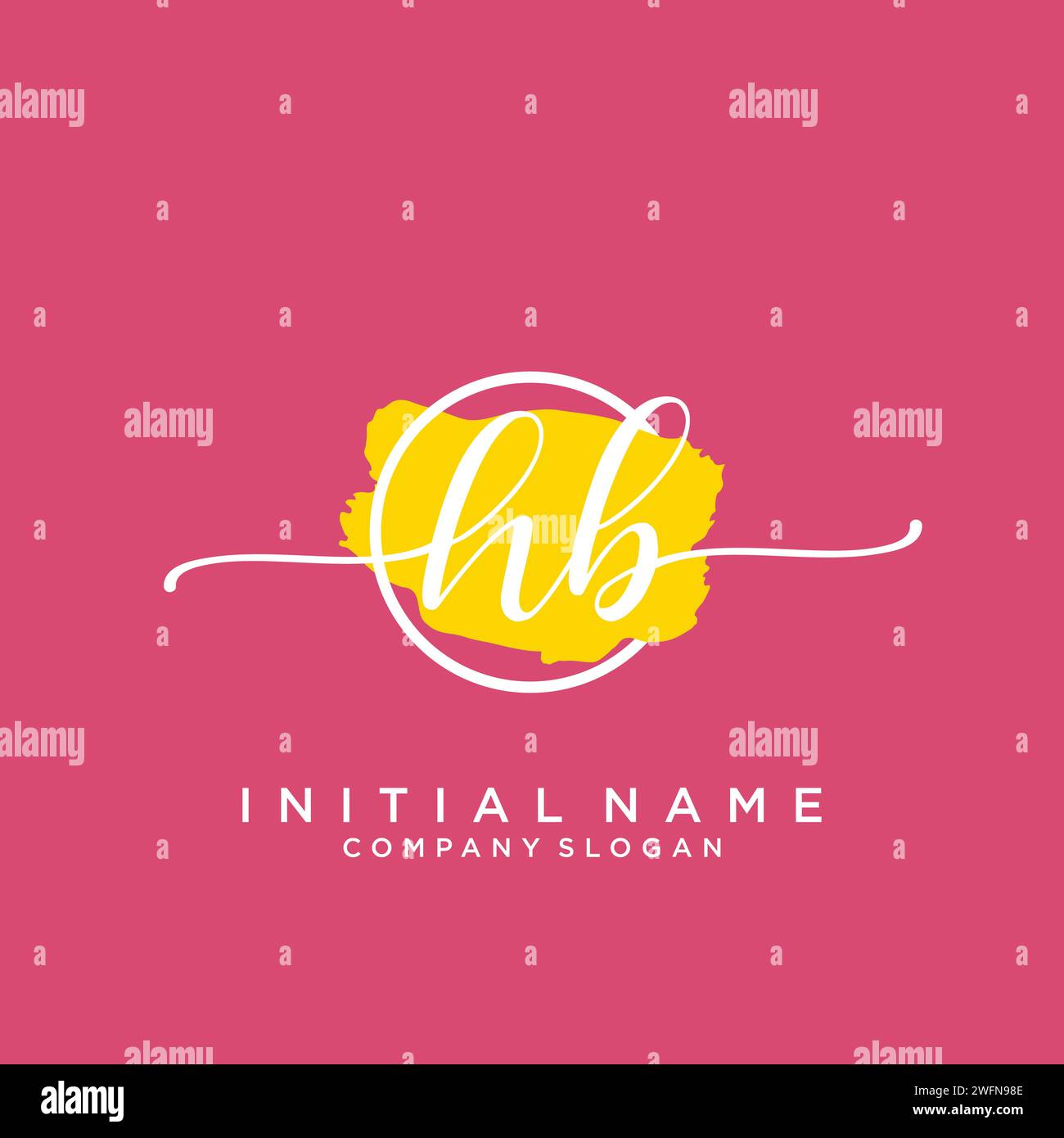 HB Initial handwriting logo with circle Stock Vector