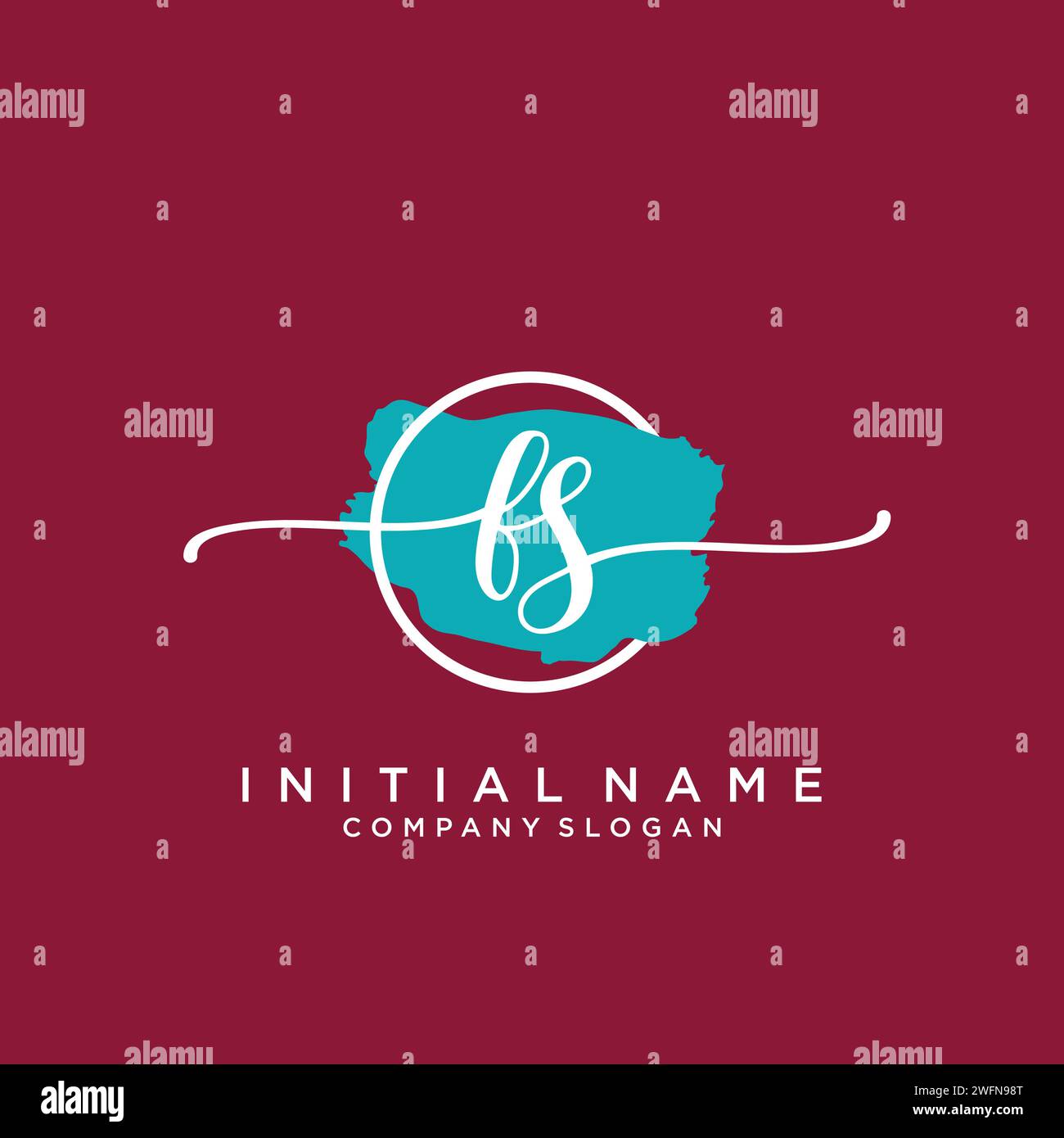 FS Initial handwriting logo with circle Stock Vector