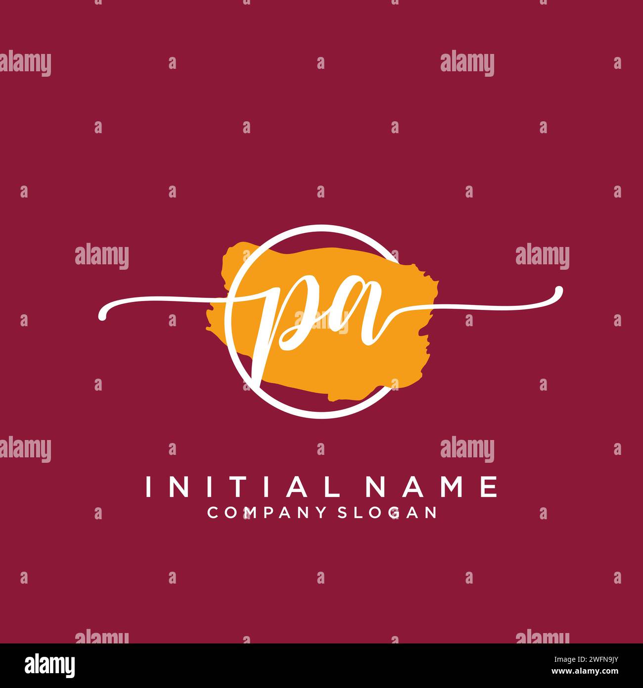 PA Initial handwriting logo with circle Stock Vector
