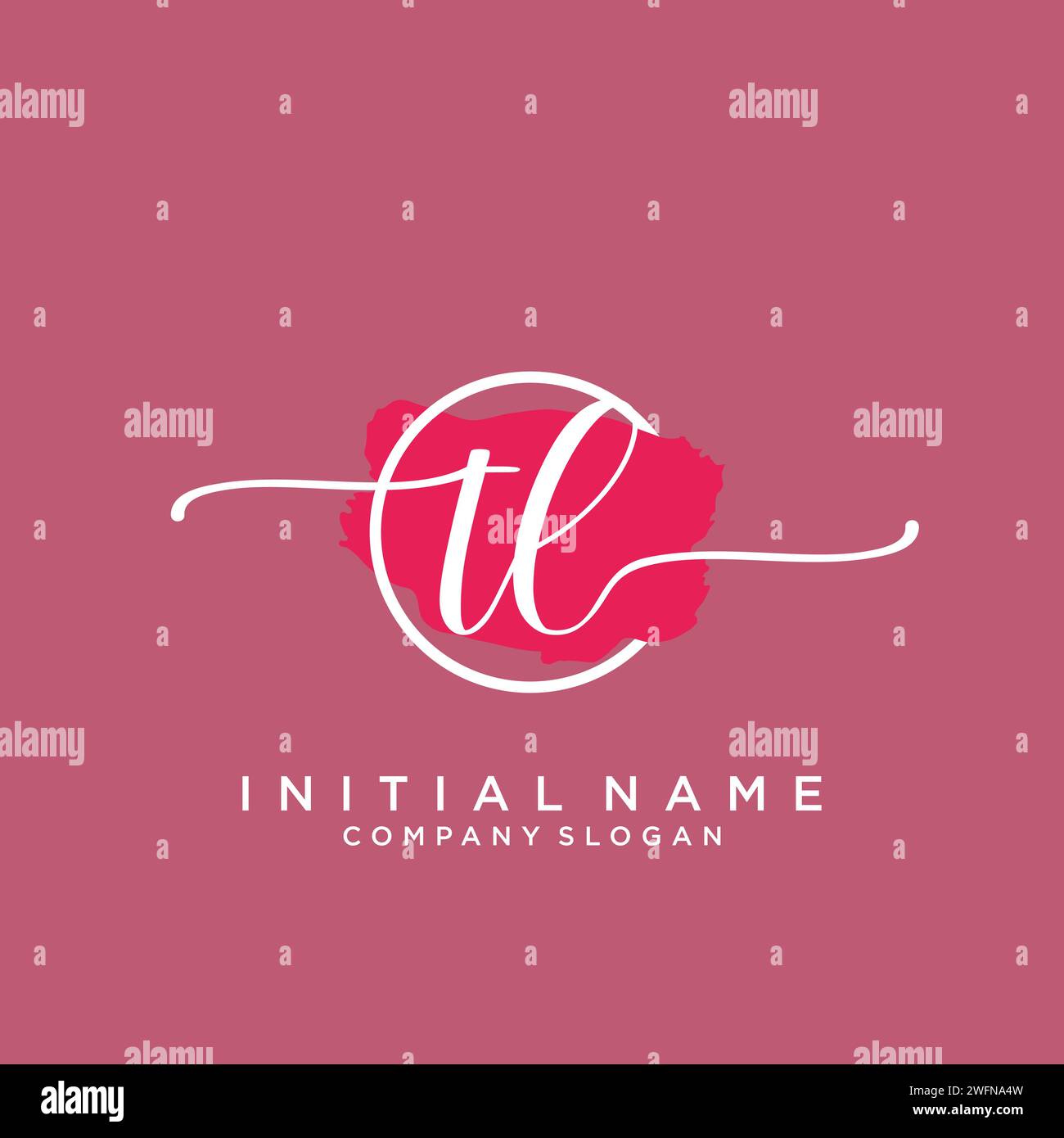 TL Initial handwriting logo with circle Stock Vector