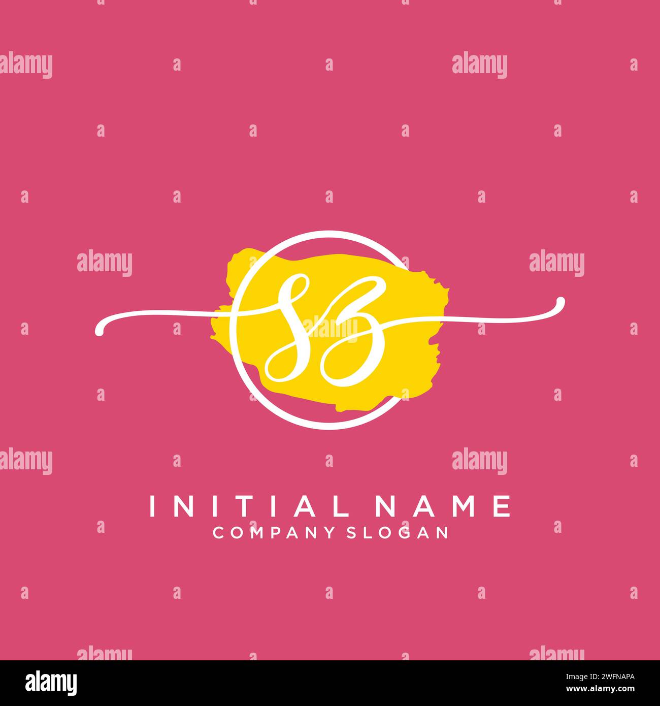 SZ Initial handwriting logo with circle Stock Vector