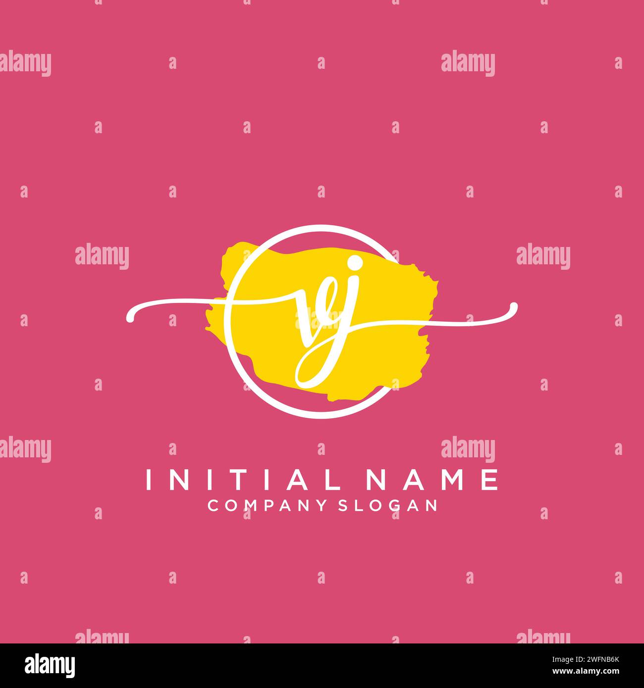 VJ Initial handwriting logo with circle Stock Vector