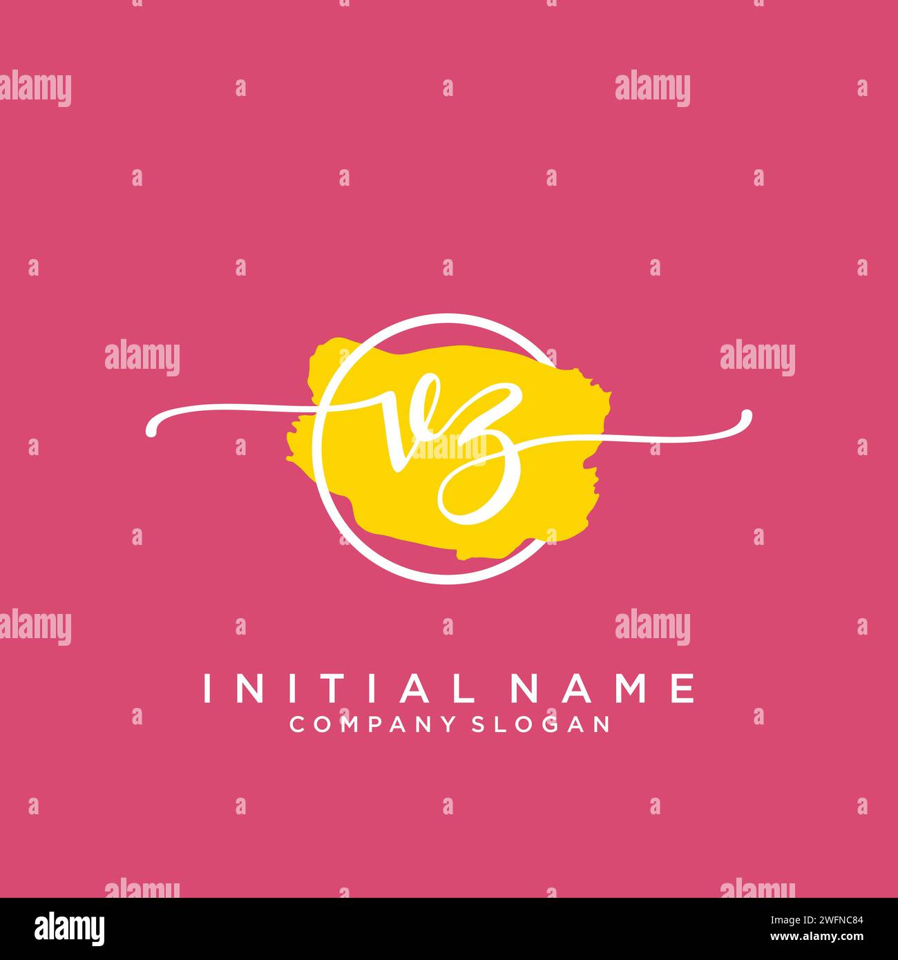 VZ Initial handwriting logo with circle Stock Vector