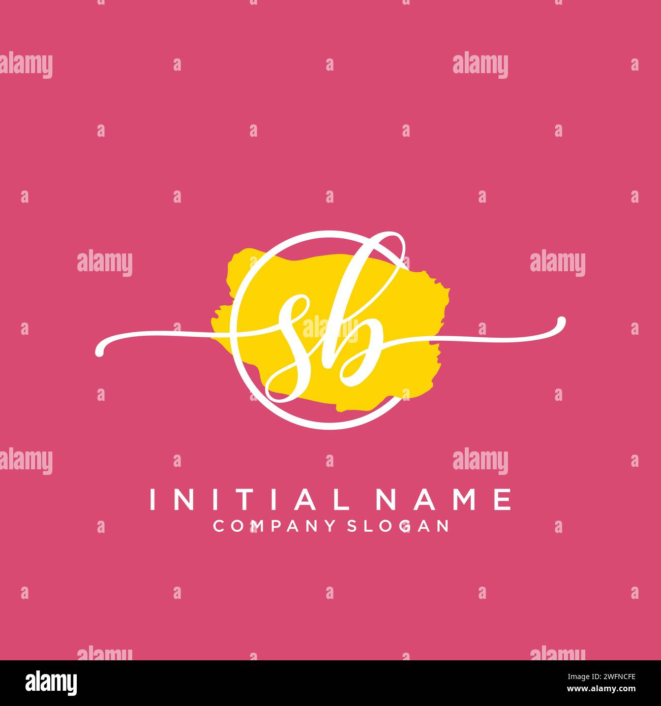 SB Initial handwriting logo with circle Stock Vector