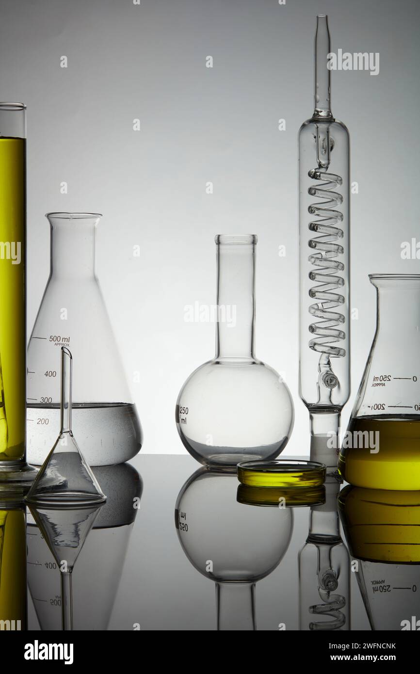 Laboratory glassware containing yellow hi-res stock photography and ...