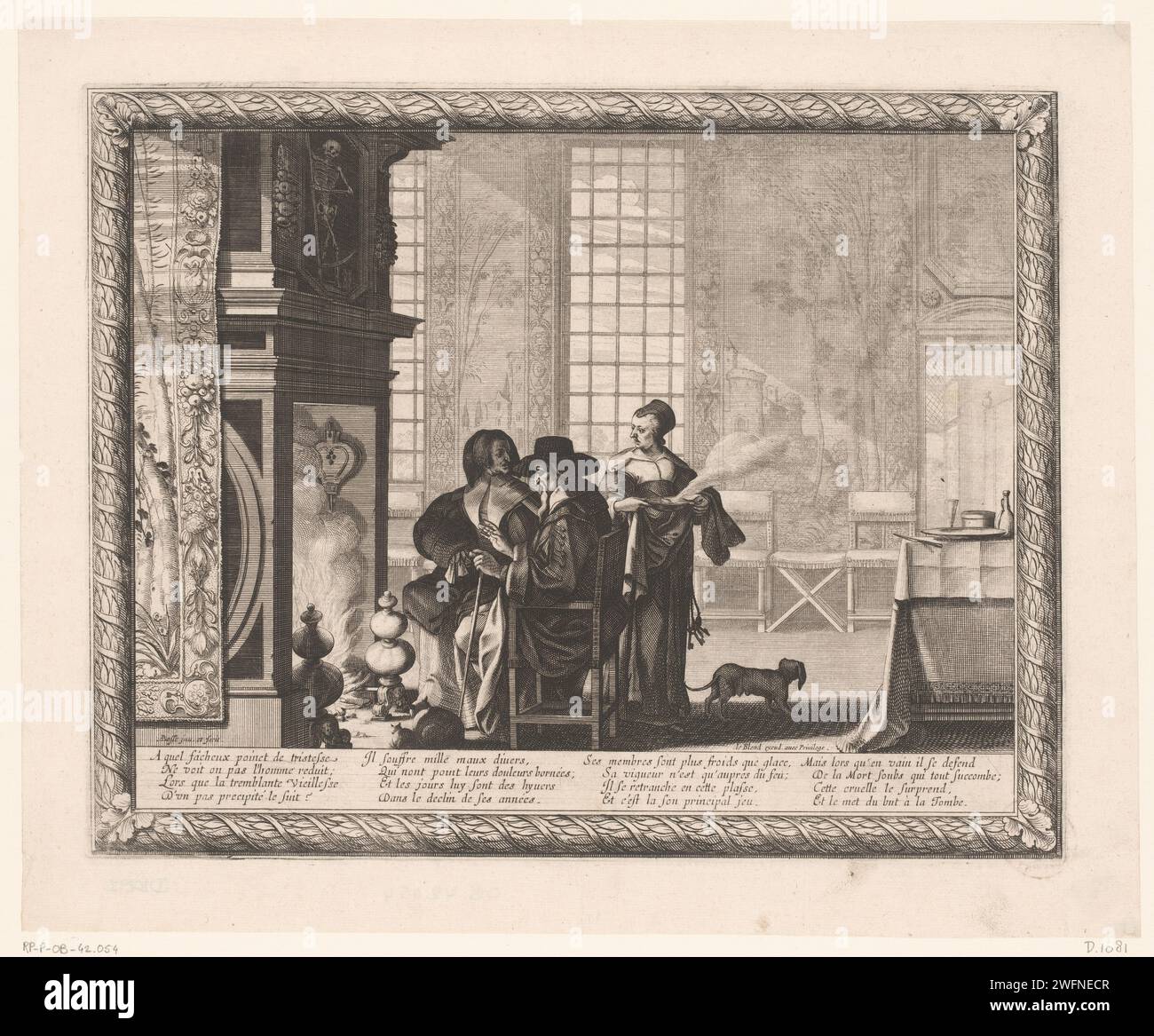 Age Abraham bushes 1636 print Paris paper etching engraving Old Age Senectus Vecchiezza Ripa the ages of man. human life divided into stages e.g. three four seven twelve stages with NUMBER