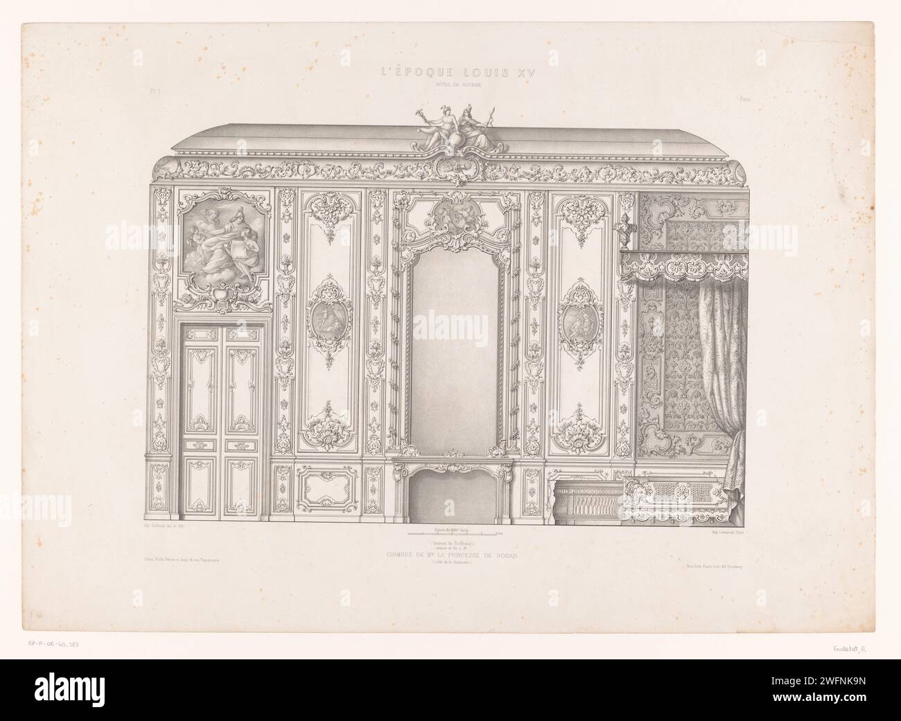 Wand in the room of the princess of Rohan in Hôtel de Soubise, Alphonse ...