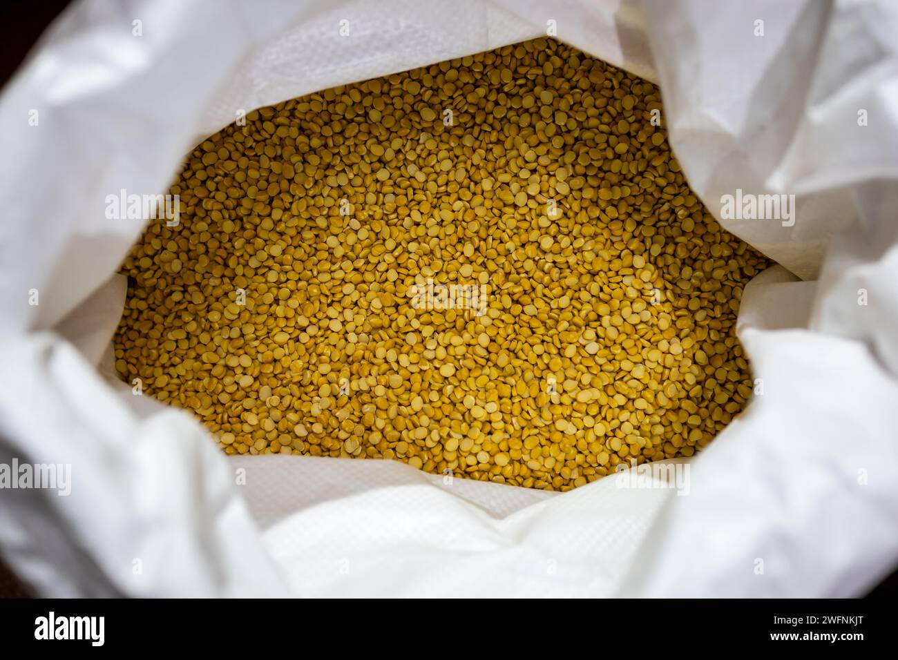 split pigeon pea for sale at retail shop from top angle at day Stock