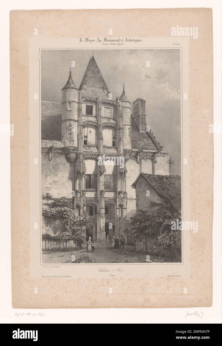 View of the Castle of Châteaudun, Louis Julien Jacottet, 1840 1851